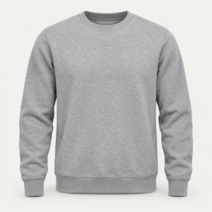Buzo gris liso de cuello redondo con puños y cintura acanalados de PIMPARI Basic