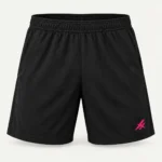 Short negro de pádel Point con cintura elástica e isotipo magenta de PIMPARI Sport